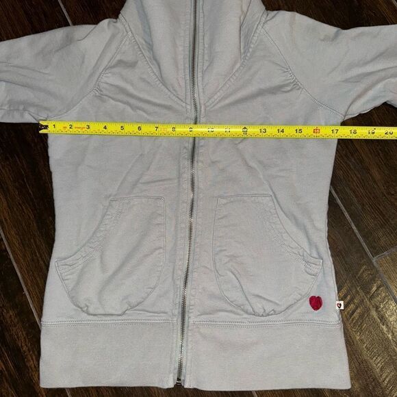 Twisted Heart America deadstock Y2K sherpa hoodie with heart beading detail EUC - Picture 9 of 14